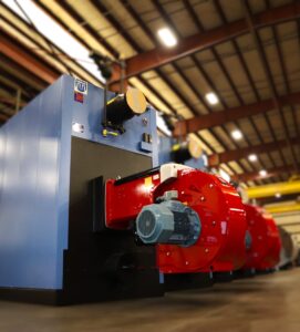 Shown above Oilon burner and Unilux boiler package.